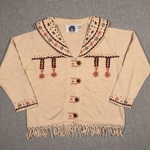 NEW Storybook Knits Thanksgiving Fall Autumn Cardigan Sweater  L Limited Edition
